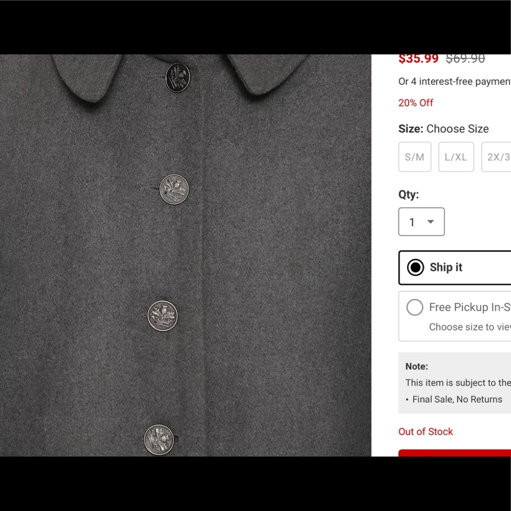 Outlander Hot Topic Cape Buttons